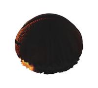 Gorro de ducha reutilizable para mujer, impermeable, doble capa, gorro de baño, fondo de baloncesto, gorro de ducha para mujer, spa, salón, tamaño grande para todas las longitudes de cabello