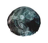 Gorro de ducha reutilizable para mujer, impermeable, doble capa, gorro de baño psicodélico, gorro de ducha de humo psicodélico para mujer, salón de spa, tamaño grande para todas las longitudes de