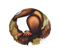 Gorro de ducha reutilizable para mujer, impermeable, doble capa, gorro de ducha de ardilla que come nueces, gorro de ducha para spa, salón de spa, tamaño grande para todas las longitudes de cabello