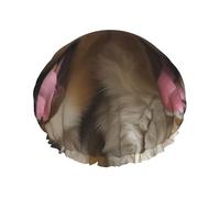 Gorro de ducha reutilizable para mujer, impermeable, doble capa, gorro de ducha divertido para perros, gorro de ducha para damas de spa, tamaño grande para todas las longitudes de cabello