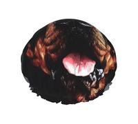 Gorro de ducha reutilizable para mujeres y hombres, grande, impermeable, lavable, gorro de baño fresco Rottweiler con banda elástica, sombrero de ducha de doble capa para cabello largo, trenzas