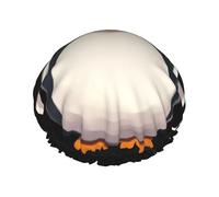 Gorro de ducha reutilizable para mujeres y hombres, grande, impermeable, lavable, lindo pingüino, banda elástica, sombrero de ducha de doble capa para cabello largo, trenzas