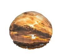 Gorro de ducha Sky, Fantasy Autumn Countryside Field y Sunset Sky Gorros de baño impermeables de doble capa, perfectos para todas las longitudes y grosores de cabello