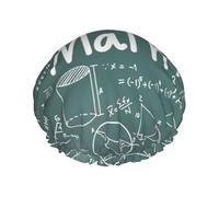Gorro de ducha suave con diseño de fórmulas, teoría, matemáticas, lección, palabras, para mujeres y hombres, reutilizable, gorro ligero y gorro de baño