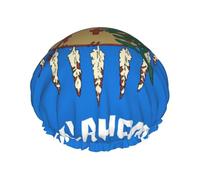 Gorro de ducha suave con estampado de la bandera del estado de Oklahoma para mujeres y hombres, gorro reutilizable ligero y gorro de baño