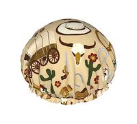 Gorro de ducha y gorro de baño con diseño de vaquero del oeste salvaje para mujer, gorros de ducha impermeables de gran tamaño reversibles grandes diseñados para todas las longitudes de cabello, gor