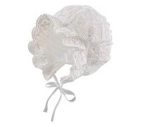 Gorro de encaje para bebé niña, de algodón, para bautizo, para recién nacidas, niñas, color blanco, sombrero de protección solar de princesa, 0-3 meses, 3-9 Meses
