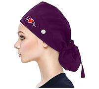 Gorro de Enfermera y Quirúrgico Con Botón - Ajustable Para Pelo Largo - Pack Para Mujer - Uso en Cocina y Quirófano - Desechable