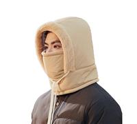 Gorro de felpa cálido de cobertura completa resistente al viento con orejeras, ajustable, unisex, impermeable, cálido, máscara de esquí para clima frío, Caqui, talla única