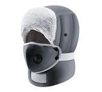 Gorro de felpa cálido de cobertura completa resistente al viento con orejeras, ajustable, unisex, impermeable, cálido, máscara de esquí para clima frío, A-gris oscuro, talla única