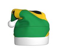 Gorro de felpa para adultos, diseño de bandera de Jamaica, suave y agradable al tacto, no apretado, adecuado para uso navideño. Negro