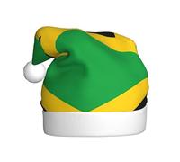 Gorro de felpa para adultos, diseño de bandera de Jamaica, suave y agradable al tacto, no apretado, adecuado para uso navideño. Negro