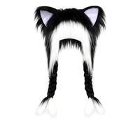 Gorro de felpa para gato, disfraz de cosplay, gorro de animal con tela suave, accesorio de invierno con orejas lindas, colección de sombreros de cosplay, gorro para adultos, mujeres, niños, amigos