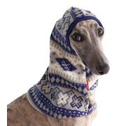 Gorro de forro polar de invierno para perro galgo, cobertura de cuello y orejas, envoltura calmante para galgo italiano, látigo, galgo | Resistente al viento, cálido, antifrío, estilo étnico, L (azul)