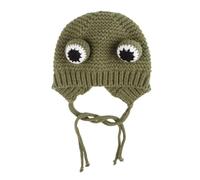 Gorro de ganchillo hecho a mano con correa ajustable para el cuello para perro, disfraz de dibujos animados para invierno, cálido, para mascotas, gorro festivo de punto para perros de invierno