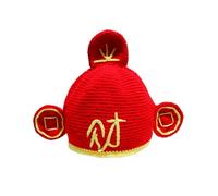 Gorro de God of Wealth para ocasiones de celebración, cómodo tejido con diseños tradicionales para varias ocasiones, Multicolor, M