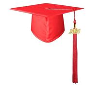 Gorro de graduación para graduados universitarios, para varios tamaños de cabeza, cómoda gorra de celebración académica para graduados universitarios, gorra de graduación para adultos y niños, rosso