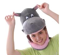 Gorro de hipopótamo de peluche, gorro de peluche divertido | Gorro de peluche suave hipopótamo, accesorio de disfraz de animal divertido, cosplay transpirable, sombrero de hipopótamo para par de