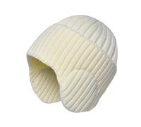 Gorro De Hombre - Sombrero Cálido Al Libre para Hombres Y Mujeres En El Borde De Invierno Gorro De Lana De Tejer Grueso Gorro De Orejera A De Frío (Beige One Size)