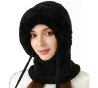 Gorro de invierno 3 en 1 a prueba de frío, bufanda, pasamontañas para mujer al aire libre