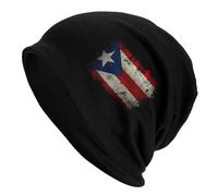 Gorro De Invierno Bandera de Puerto Rico Gorro Beanie Skull Trekking | Térmico Gorro Beanie Elástico Beanie Para Mujer para Running Carrera Esquí