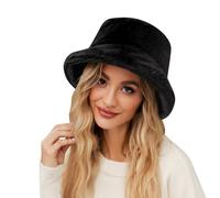 Gorro de invierno cálido para mujer, gorro de peluche grueso y suave, para actividades al aire libre, sombrero de pescador de peluche, sombrero de pescador cálido, cómodo gorro de invierno con ala