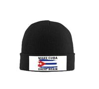 Gorro de Invierno cálido Tejido con la Frase Hagamos Que Cuba vuelva a ser Grande