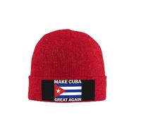 Gorro de Invierno cálido Tejido con la Frase Hagamos Que Cuba vuelva a ser Grande
