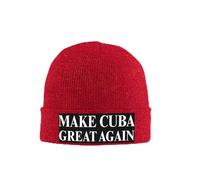 Gorro de Invierno cálido Tejido con la Frase Hagamos Que Cuba vuelva a ser Grande
