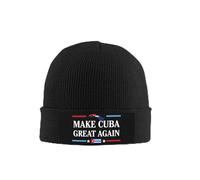Gorro de Invierno cálido Tejido con la Frase Hagamos Que Cuba vuelva a ser Grande