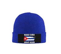 Gorro de Invierno cálido Tejido con la Frase Hagamos Que Cuba vuelva a ser Grande