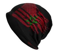 Gorro De Invierno Combinación de banderas marroquíes y Gorro De Invierno | Senderismo Térmico Gorro De Punto Cómodo Gorro Beanie Skull para Esquí Trekking Running
