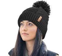 Gorro de Invierno de Mujer STORMACTIVE 100% Impermeable cálido Tejido de Cable con pompón y Forro térmico Acogedor