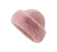 Gorro de invierno de piel sintética para mujer, gorro cálido y esponjoso, gorro de pescador de felpa suave, bonito sombrero ruso de invierno, rosa, Taille unique