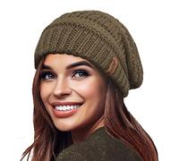 Gorro de Invierno de Punto Holgado cálido para Mujer con Gorro de esquí con Forro térmico de Terciopelo Supersuave