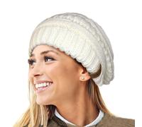 Gorro de Invierno de Punto Holgado cálido para Mujer con Gorro de esquí con Forro térmico de Terciopelo Supersuave
