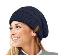 Gorro de Invierno de Punto Holgado cálido para Mujer con Gorro de esquí con Forro térmico de Terciopelo Supersuave
