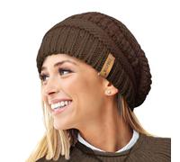 Gorro de Invierno de Punto Holgado cálido para Mujer con Gorro de esquí con Forro térmico de Terciopelo Supersuave