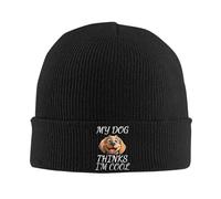 Gorro De Invierno Mujer Mi Perro Piensa Que Soy Genial Perro Golden Retriever Beanie Sencillos Transpirable Gorros De Punto para Mujer Ciclismo Hombre