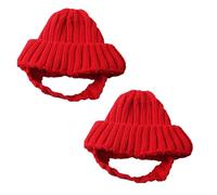 Gorro de invierno para mascotas para animales pequeños, gorro de punto suave, ideal para sesiones de fotos y calidez, gorro de punto cálido, fácil de lavar a máquina, para otoño, perro, rojo
