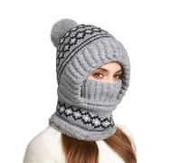 Gorro de invierno para mujer, suave, resistente al viento, ajustable, gorro térmico con protección facial y bufanda, para mujeres y niñas en deportes de nieve, esquí, conducción, camping y clima frío
