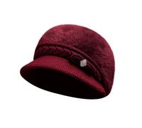 Gorro de invierno para mujer, vintage, de punto, a prueba de viento, con calavera, con lazo, elegante, formal, para iglesia, boina de forro polar, transpirable, para salidas diarias, banquetes, rosso