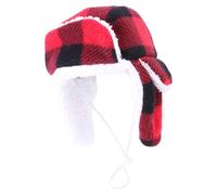 Gorro de Invierno para Perro - con Orejeras Ajustables De Cuadros - Gorro Tipo Cazador Cálido para Invierno - para Cachorro Tamaño Pequeño Mediano Grande Viajes Paseos Fotos Camping Navidad