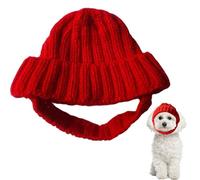 Gorro de Invierno para Perros, Gorro para Perros, de Invierno de Punto Rojo con Orificios para Las Orejas, Suave para Cachorros para Paseos y Fotos al Aire Libre en climas fríos, Sombrero