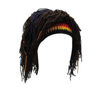 Gorro de invierno, pelucas rastas para barba, gorras de ganchillo, gorras de Halloween, tejidos con rastas, pelucas rastas para barba hecha a mano, ganchillo de invierno con rastas