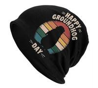 Gorro de Invierno Unisex Celebrar el Día de la Marmota Hombres Mujeres Gorros Sombreros de Punto Gorra Sombrero de Punto Moda cálida Otoño Invierno Outdoor Skullies Regalos de Sombreros