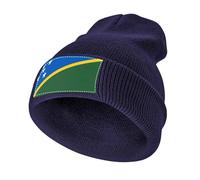 Gorro de Invierno Unisex Ligero y Cálido,Tejido de Punto en Acrílico Muy Elástico con Islas Salomón Diseño Bandera,Marina de Guerra