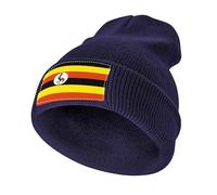 Gorro de Invierno Unisex Ligero y Cálido,Tejido de Punto en Acrílico Muy Elástico con Uganda Diseño Bandera,Marina de Guerra