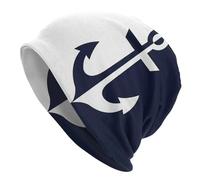 Gorro de Invierno Unisex Regalo de Gorros Finos de Ancla Azul Marino náutico Blanco Azul Marino Femenino de Ciclismo Skullies Unisex para Sombreros de Gorro