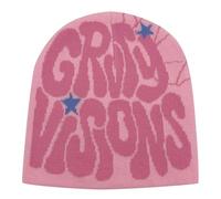Gorro de jacquard para hombre y mujer, diseño de letras, cálido, de punto, para esquí, rosa, Altoa única
